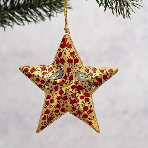 Red and Gold Bird 3D Hanging Star
