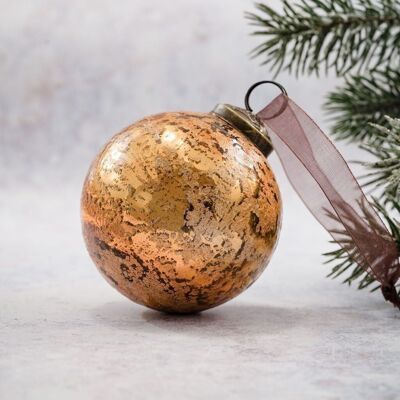 3" Honey Antique Foil Bauble