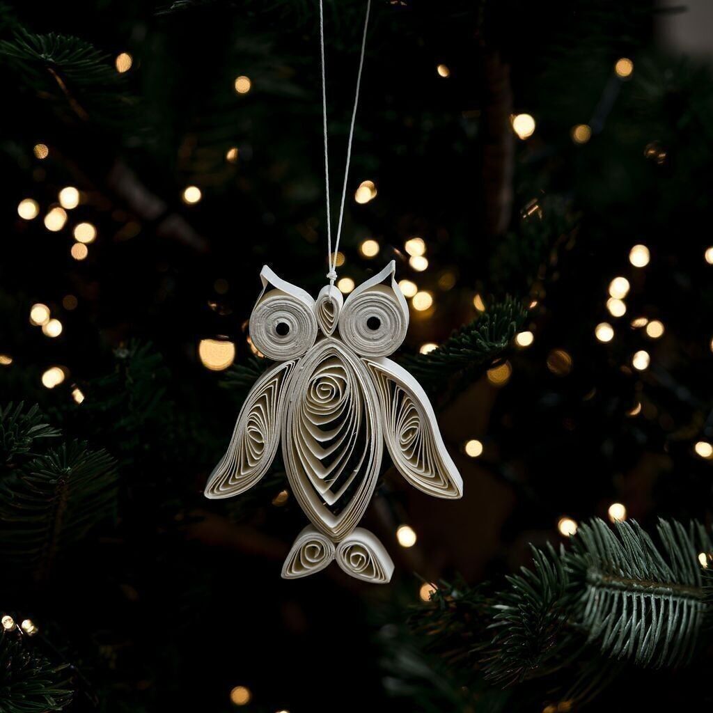 Gefiederte weiße kluge Eule