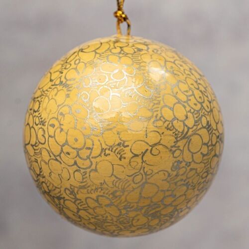 3" Champagne Pebble Christmas Bauble