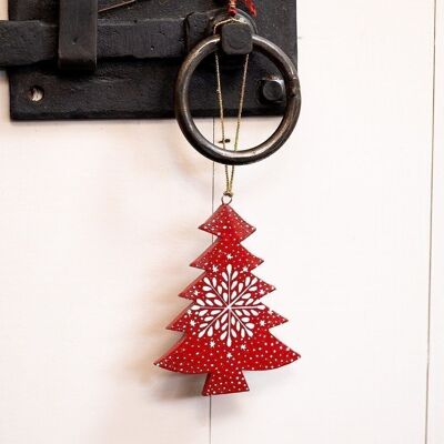 Red Snowflake Christmas Tree