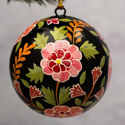 3" indische Weihnachtskugel mit 18 Blumenmuster