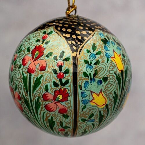 3" Indian 10 Floral Christmas Bauble