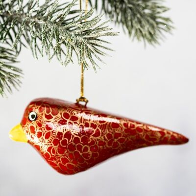 Red Pebble Hanging Bird