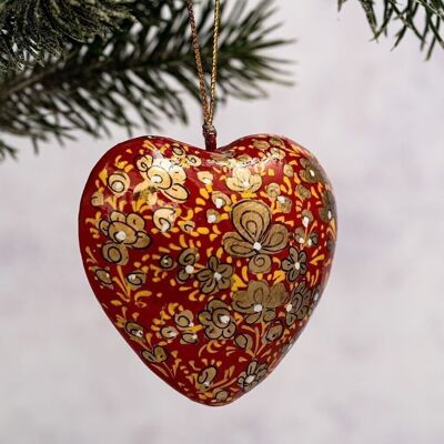 Red & Gold Clover Leaf Heart