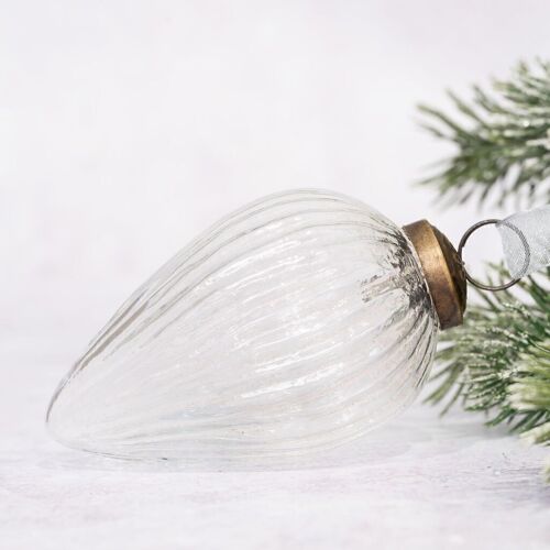 3" Clear Glass Pinecone Chrismtas Decoration