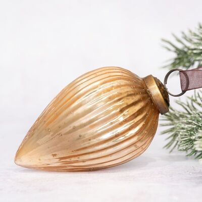 7,6 cm großer Tannenzapfen-Weihnachtsbaumschmuck aus Champagnerglas