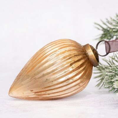 3" Champagne Glass Pinecone Christmas Tree Decoration