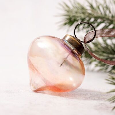 Decoración para árbol de Navidad con farol de brillo rosa de 3"