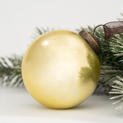 Decorazione per albero di Natale con palline dorate perlescenti da 7,6 cm