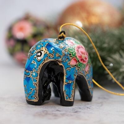 Spigelia Elephant Paper-mache Hanging Christmas Tree Decoration