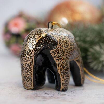 Decorazione per albero di Natale da appendere in cartapesta con elefante Obsidion