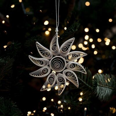Decoración de árbol de Navidad colgante de papel Quilled Hadar Star