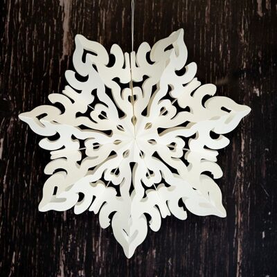 Decorazione da appendere in carta da parati con fiocchi di neve bianchi Pavo - 30 cm