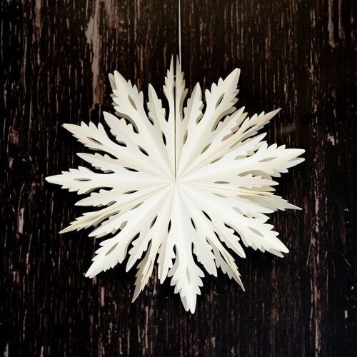 Vela White Snowflake Wall Paper Hanging Decoration - 30cm
