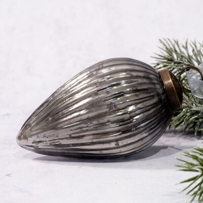 4" Slate Glass Hanging Pinecone Ornament