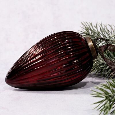 4" Wine Glass Hanging Pinecone Ornament