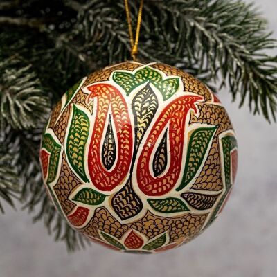 4" Indian 26 Paper Mache Christmas Hanging Bauble