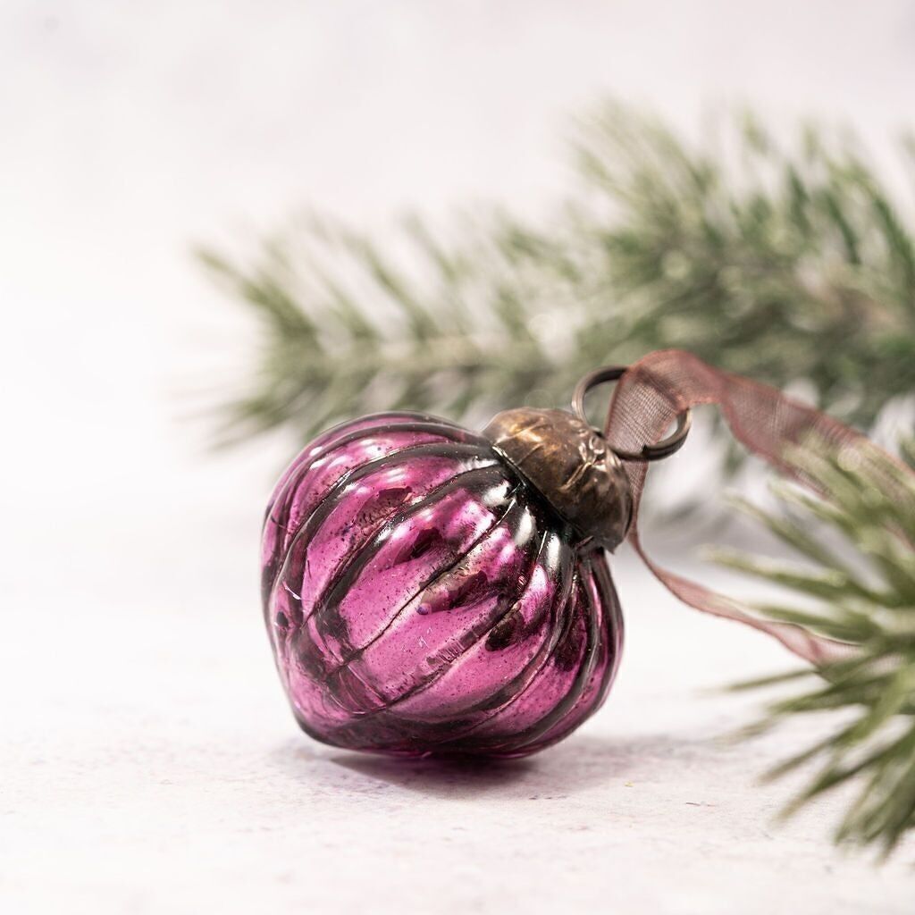 Set di 6 piccole lanterne per decorazioni natalizie in vetro gelso craquelé da 1 pollice