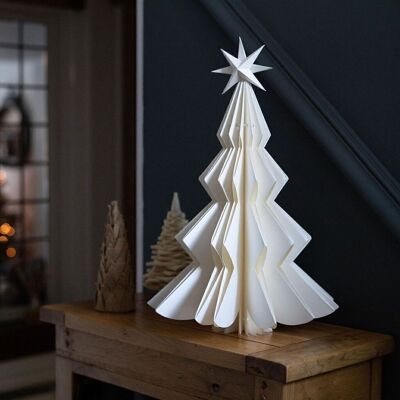 Ornement d'arbre de Noël en papier blanc moyen