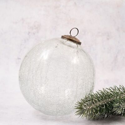 6" XXL Clear Crackle Glass Ball