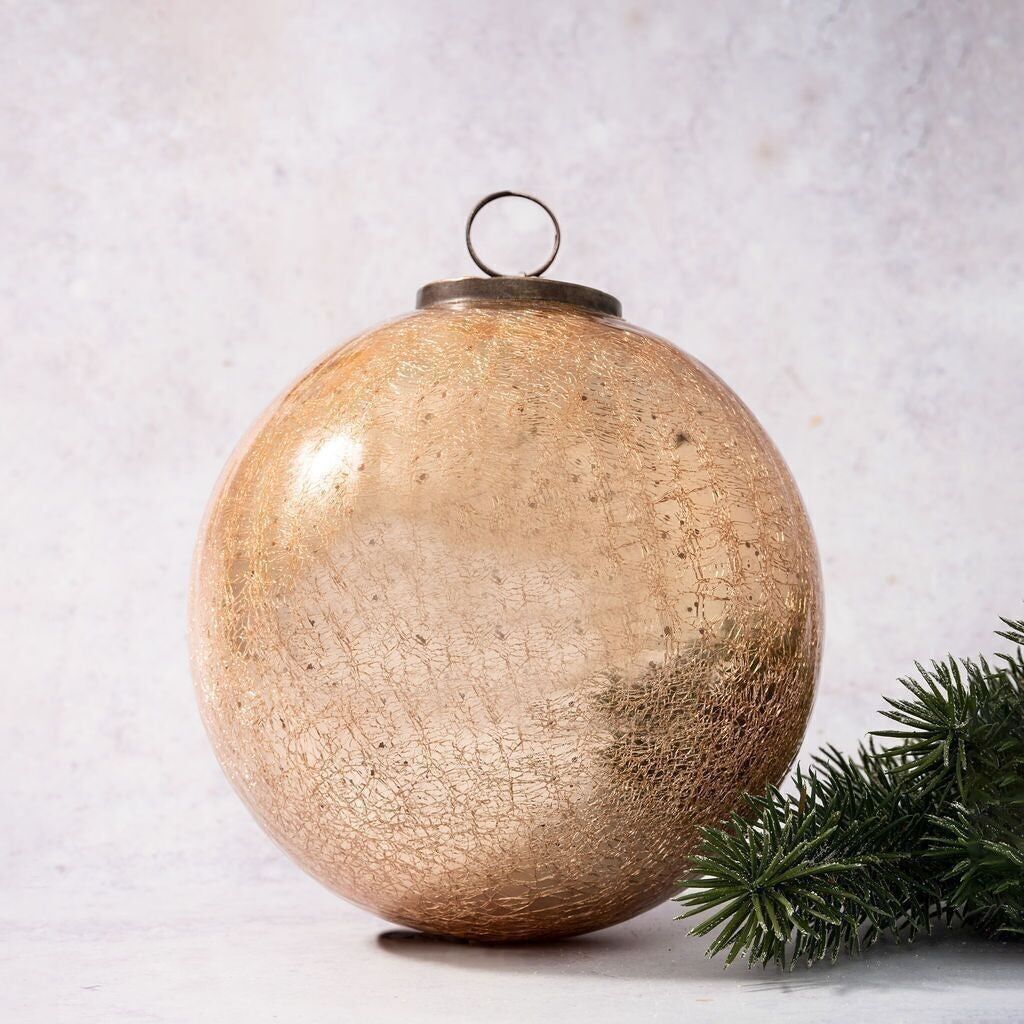 Sfera di vetro champagne craquelé XXL da 15,2 cm