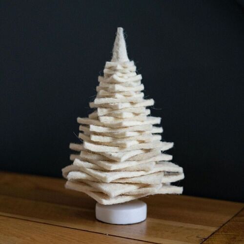 Small Felt & Marble Christmas Tree Decoration