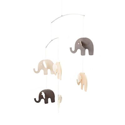 Móvil infantil elefante de papel multicolor
