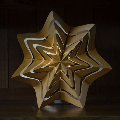 Decoración colgante Snowfold con iluminación de aguja dorada - Luz LED