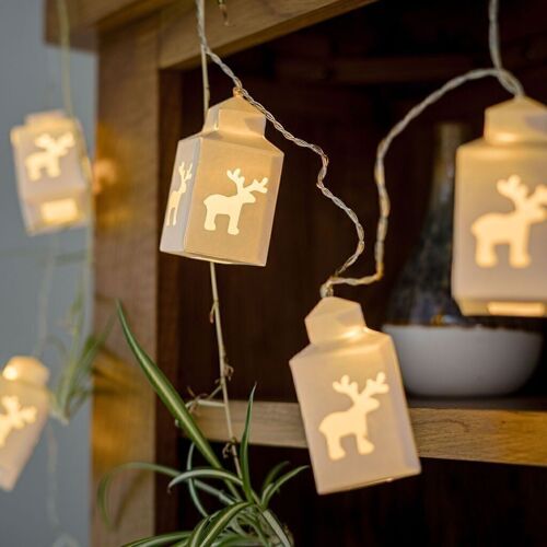 Reindeer Lantern LED Paper String Lights