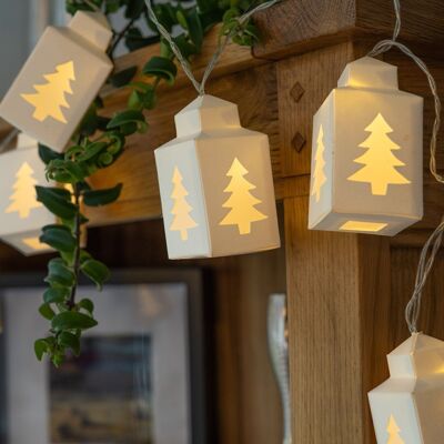 Luces de cadena de papel LED con linterna para árbol de Navidad