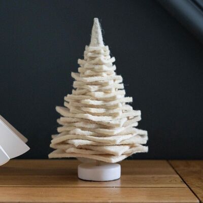 Decoración mediana para árbol de Navidad de fieltro y mármol