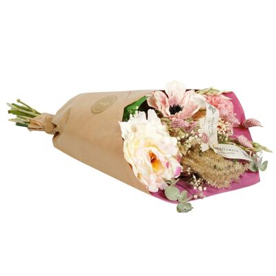 Bouquet de fleurs séchées et en soie - Amour pivoine