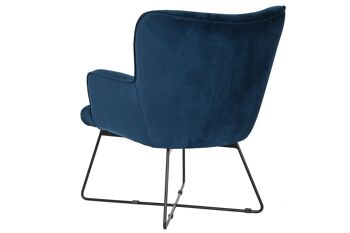 FAUTEUIL MÉTAL POLYESTER 68X76X90 VELOURS BLEU MB206619 7