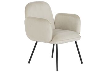 FAUTEUIL METAL POLYESTER 65X60X83 BEIGE MB206659 1
