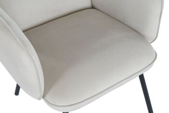 FAUTEUIL METAL POLYESTER 65X60X83 BEIGE MB206659 2