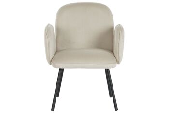 FAUTEUIL METAL POLYESTER 65X60X83 BEIGE MB206659 7