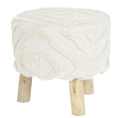 EUCALYPTUS COTTON FOOTREST 40X40X40 WHITE MB207358