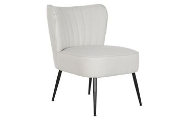 FAUTEUIL METAL POLYESTER 55X64X72,5 BEIGE MB207901 1