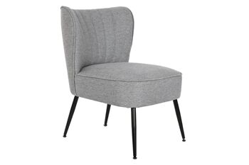 FAUTEUIL METAL POLYESTER 55X64X72,5 GRIS MB207902 1