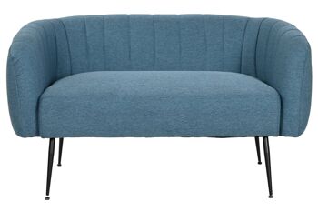 CANAPÉ MÉTAL POLYESTER 129X75X73 BLEU MB207903 1