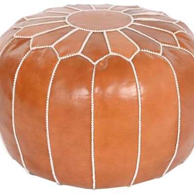 LEATHER FLOOR CUSHION 50X50X40 CAMEL MB207473