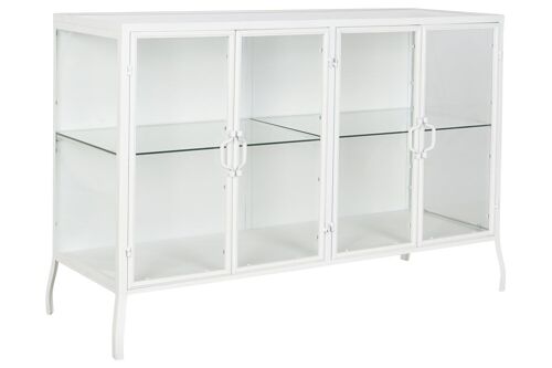 Buffet Metal Cristal 120X40X81 Blanco MB208106