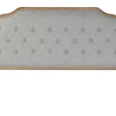 Bettkopfteil aus Gummiholz, Leinen, 160 x 10 x 120, grau, MB208217