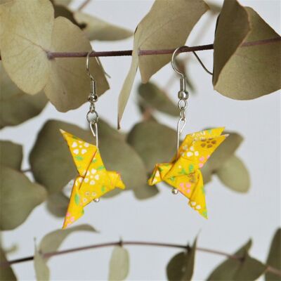 Origami earrings - Couple of orange doves