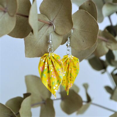 Origami earrings - Small orange leaves
