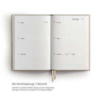Kalender-Tagebuchplaner 2024, A5, Sable/Or 2