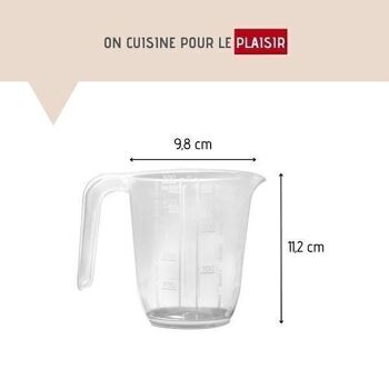 Verre doseur 500 ml en plastique transparent Fackelmann Basic 3