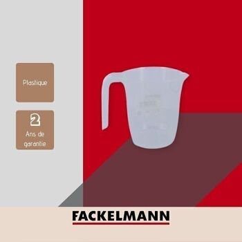 Verre doseur 500 ml en plastique transparent Fackelmann Basic 4