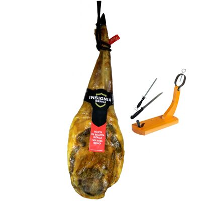 PALETA BELLOTA 50% R.I. INSIGNIA IBÉRICA  + jamonero + afilador + cuchillo